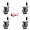 Service Caster 4'' Semi Steel Swivel 1-1/4'' Expanding Stem Caster Set Total Lock Brake, 4PK SCC-EXTTL20S414-SSS-114-4 - alternate 4
